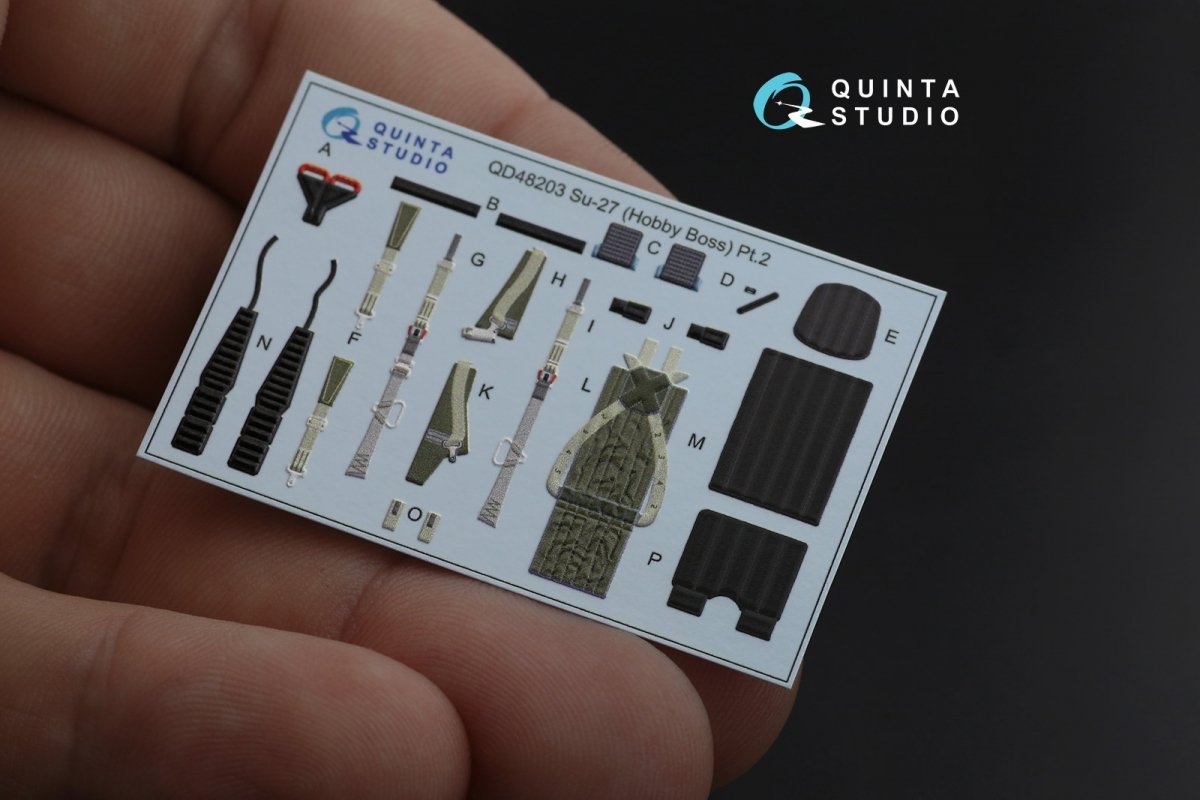 Quinta Studio QD48203 Su-27 3D-Printed &amp;amp; coloured Interior on decal paper ( Hobby Boss ) 1/48 – immagine 11