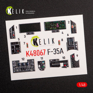 KELIK K48067 F-35A INTERIOR 3D DECALS FOR TAMIYA KIT 1/48 – imagen 3