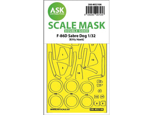 Art Scale Kit M32108 F-86D Sabre Dog Double-Sided Express Fit Mask for Kitty Hawk 1/32