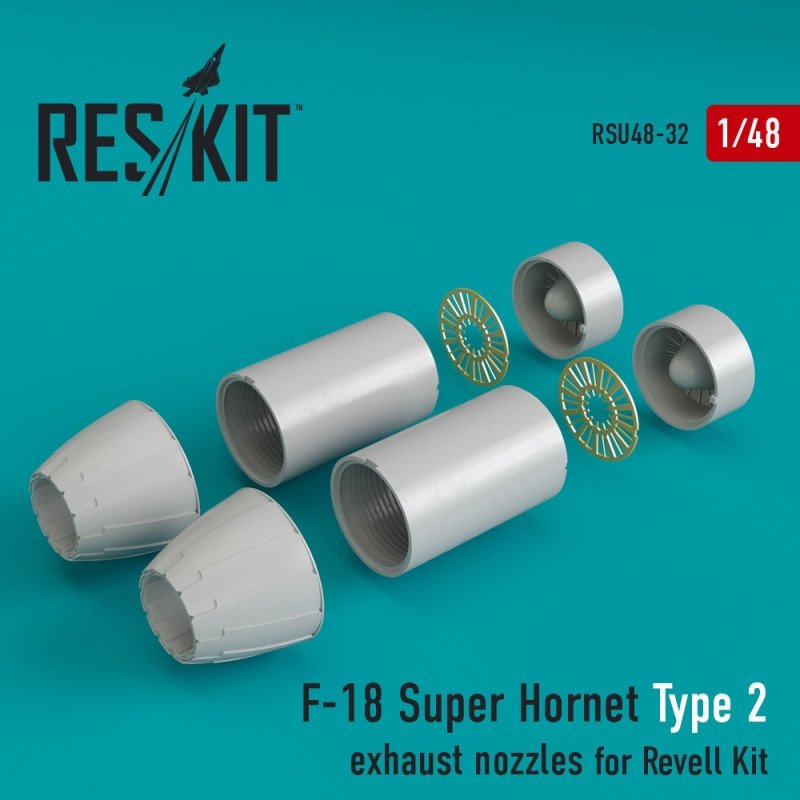 RESKIT RSU48-0032 Buses d'échappement F-18 Super Hornet Type 2 pour maquette Revell au 1/48