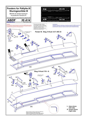 Aber 35A014 Błotniki do PzKpfw III 1/35 – imagen 4