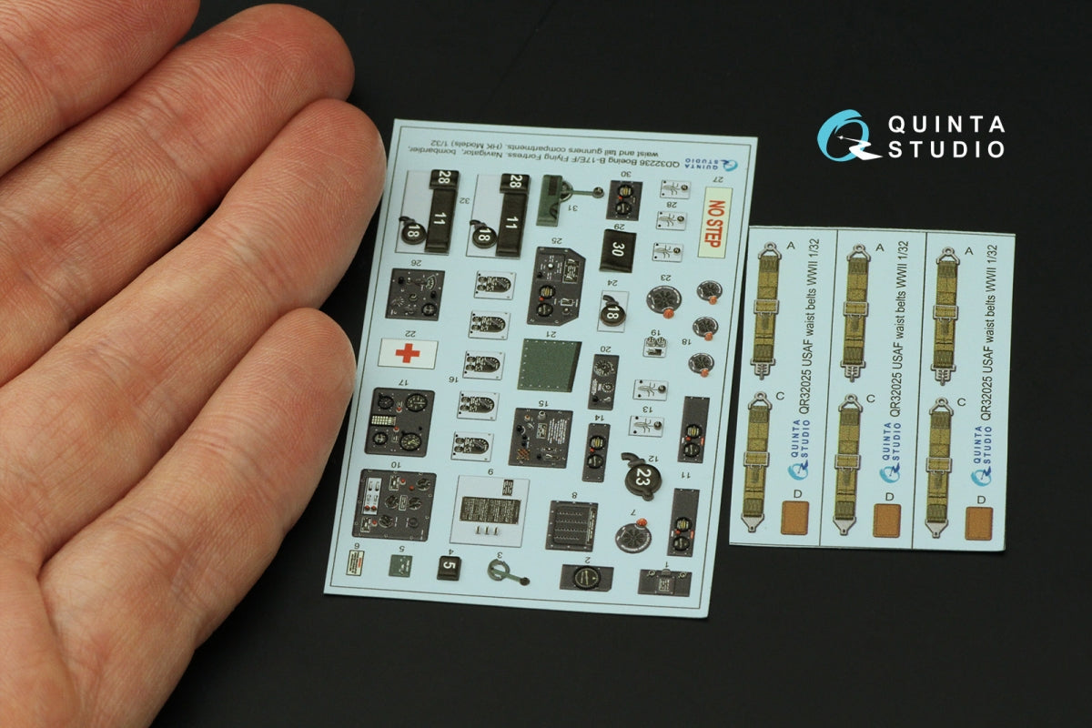 Quinta Studio QD32236 Boeing B-17E/F Navigator, bombardier, waist and tail gunners compartments. 3D-Printed coloured Interior (HK models) 1/32 – immagine 2