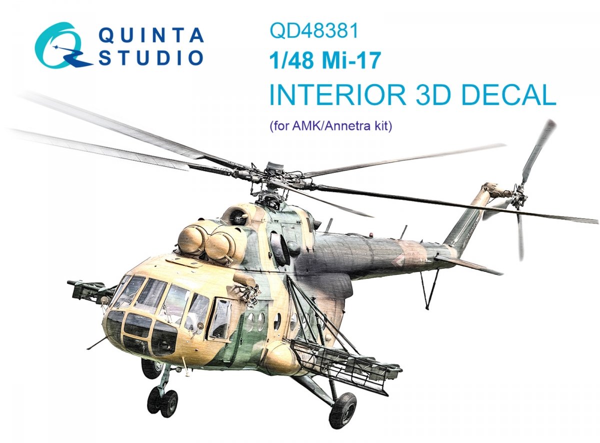 Quinta Studio QD48381 Mi-17 3D-Printed &amp;amp; coloured Interior on decal paper (AMK) 1/48