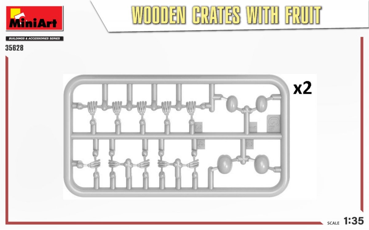 MiniArt 35628 WOODEN CRATES WITH FRUIT 1/35 – imagen 2