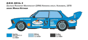 Italeri 3626 B.M.W. 320 Group 5 1/24 – imagen 7