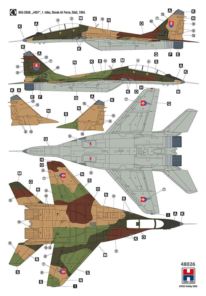 Hobby 2000 48026 MiG-29UB Czech &amp;amp; Slovak Air Force 1/48 – Bild 5
