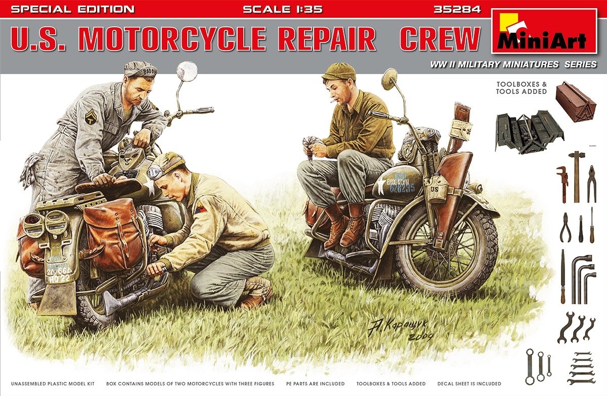 MiniArt 35284 U.S. MOTORCYCLE REPAIR CREW. SPECIAL EDITION 1/35