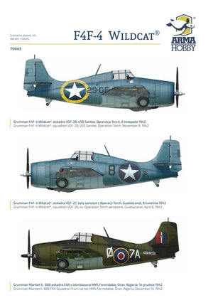 Arma Hobby 70065 F4F-4 Wildcat Operation Torch 1/72 – immagine 4