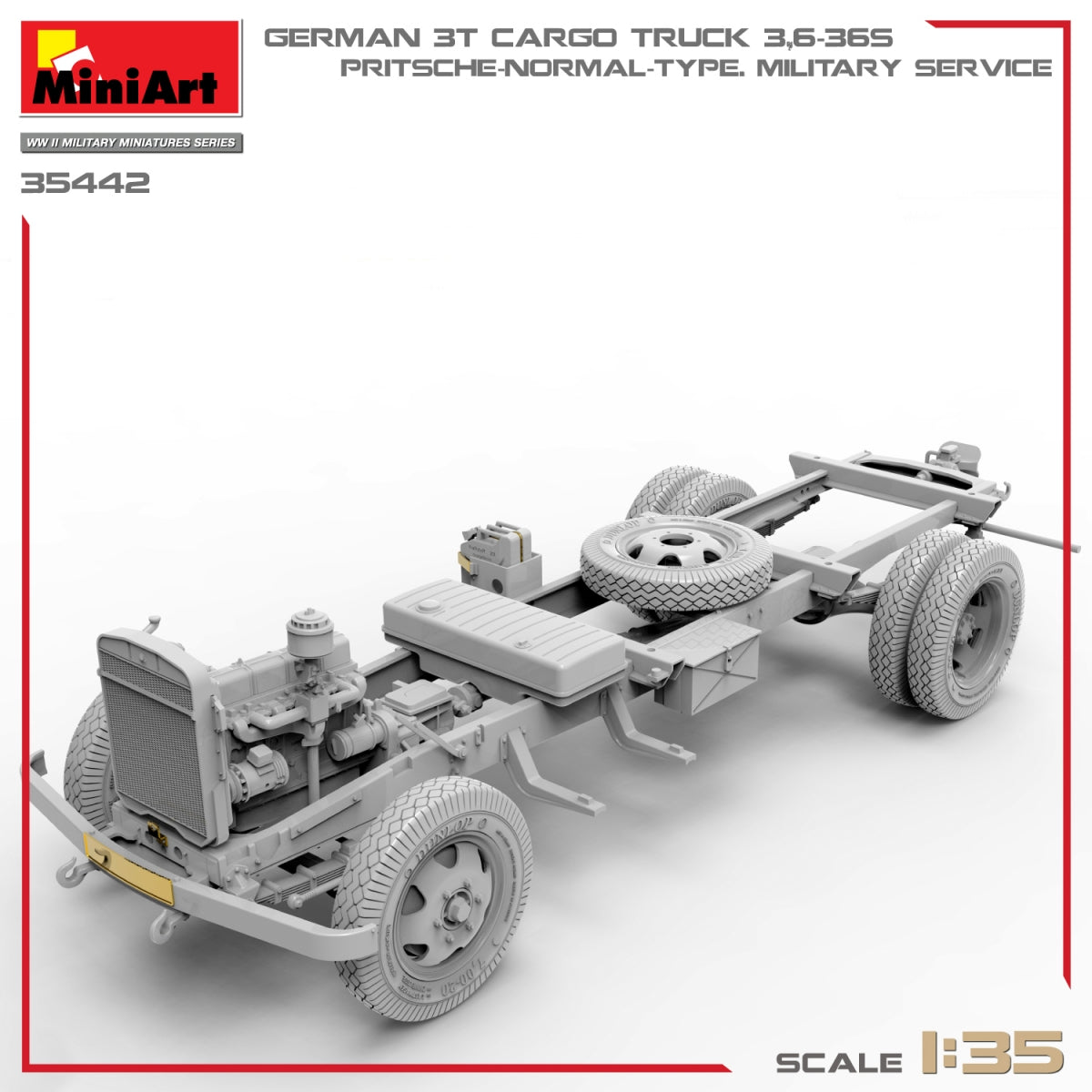 Miniart 35442 CAMION CARGO ALLEMAND 3T 3.6-36S. PRITSCHE-TYPE NORMAL. SERVICE MILITAIRE 1/35 – image 7