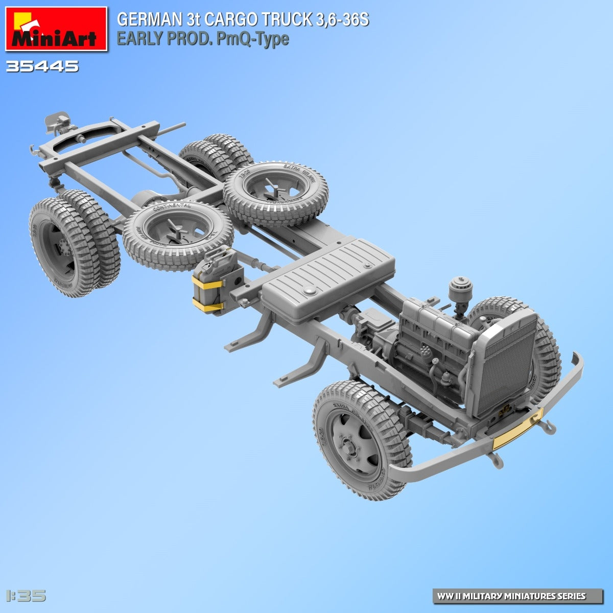 Miniart 35445 GERMAN 3t CARGO TRUCK 3,6-36S EARLY PROD. PmQ-Type 1/35 – imagen 13
