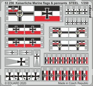 Eduard 53256 Kaiserlische Marine flags &amp;amp; pennants STEEL 1/350