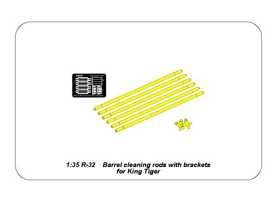 Aber R-32 Barrel cleaning rods for King Tiger 1/35 – immagine 4
