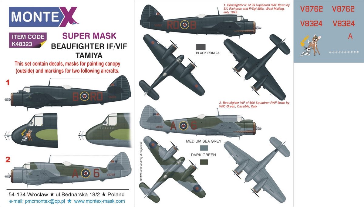 Montex K48323 BEAUFIGHTER IF/VIF 1/48 