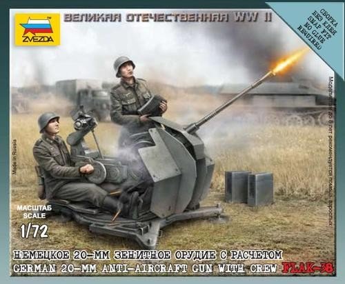 Zvezda 6117 German anti-aircraft gun 2 cm Flak 38 with Crew 1/72