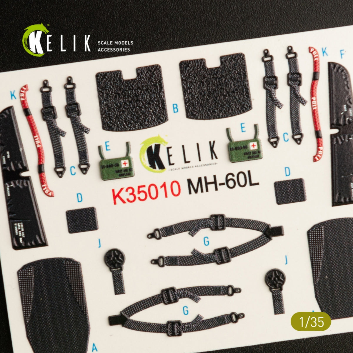 KELIK K35010 MH-60L BLACK HAWK INTERIOR 3D DECALS FOR KITTY HAWK KIT 1/35 – imagen 5