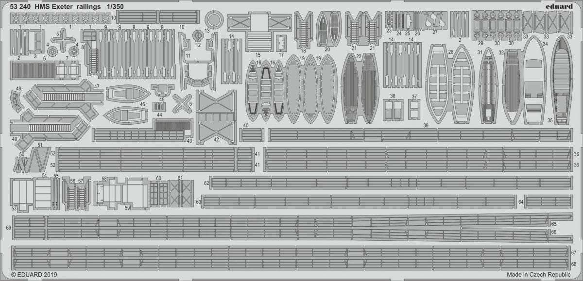 Eduard 53240 HMS Exeter railings 1/350 TRUMPETER
