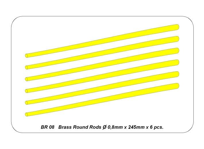 Aber BR08 Tiges rondes en laiton Ø 0,8 mm longueur 245 mm x 6 pièces. – image 5