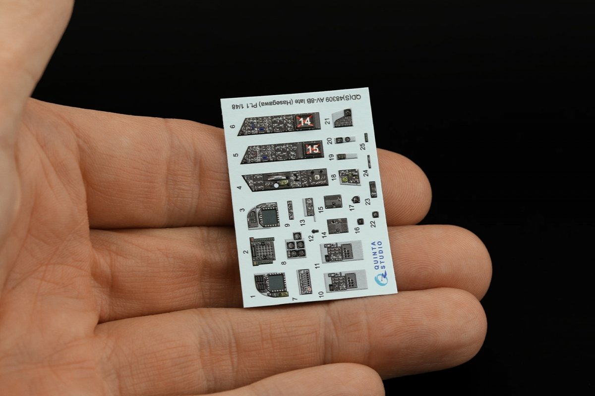 Quinta Studio QDS-48309 AV-8B Late 3D-Printed &amp;amp; coloured Interior on decal paper (Hasegawa) (Small version) 1/48 – immagine 3