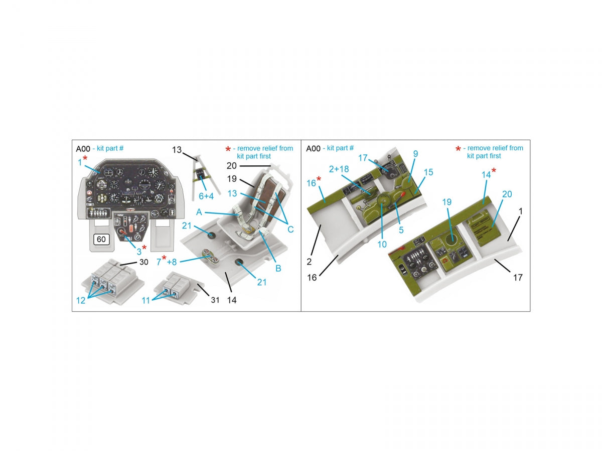 Quinta Studio QD48472 A-36 3D-Printed coloured Interior on decal paper (Accurate Miniatures/Italeri) 1/48 – imagen 2