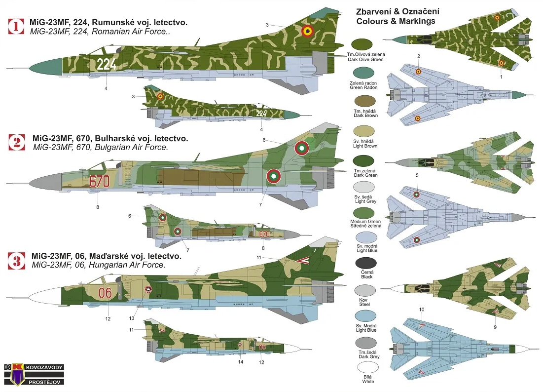 Kovozavody Prostejov KPM0287 MiG-23MF „Danubian Floggers“ 1/72 – immagine 2