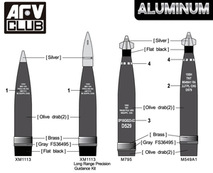 AFV Club AG35056 Aluminum PGK Series 155mm Artillery Shell 1/35 – imagen 3