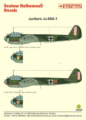 Techmod 32039 - Junkers Ju 88A-1 1/32 – immagine 2