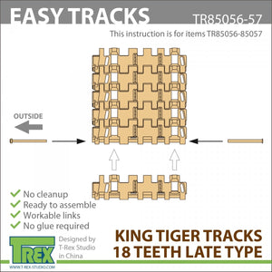 T-Rex Studio TR85057 King Tiger Tracks 18 Teeth Late Type Mirror Version 1/35 – immagine 5