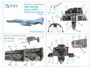 Quinta Studio QDS-48370 F-4E late without DMAS 3D-Printed &amp;amp; coloured Interior on decal paper (Meng) (Small version) 1/48 – imagen 2