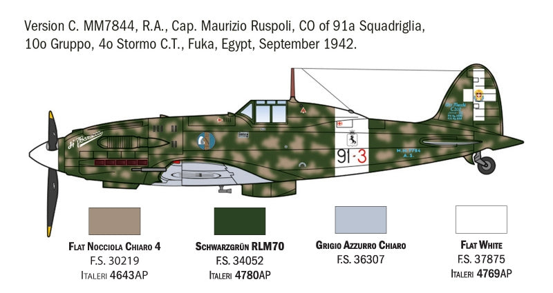 Italeri 1481 Macchi MC.202 Flogore &amp;quot;Aces&amp;quot; - 5 Regia Aeronautica Aces Versions 1/72 – image 4