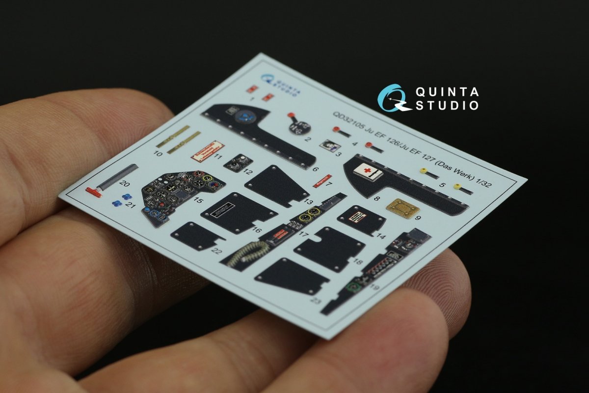 Quinta Studio QD32105 Ju EF 126/EF 127 3D-Printed &amp;amp; coloured Interior on decal paper (Das Werk) 1/32 – Bild 10
