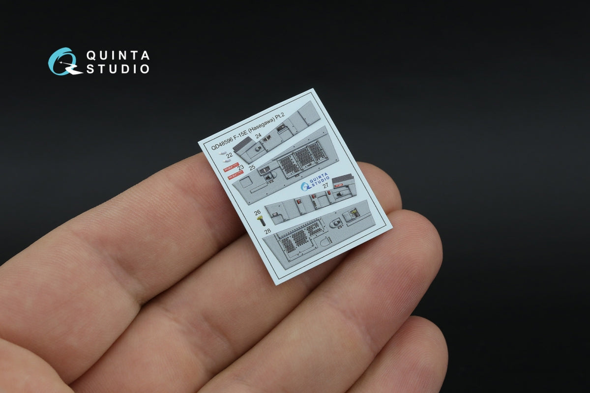 Quinta Studio QD48596 F-15E 3D-Printed &amp;amp; coloured Interior on decal paper (Hasegawa) 1/48 – imagen 2