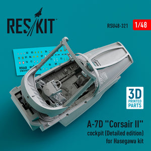 RESKIT RSU48-0321 A-7D &amp;quot;Corsair II&amp;quot; cockpit (Detailed edition) for Hasegawa kit (3D Printed) 1/48 – imagen 2