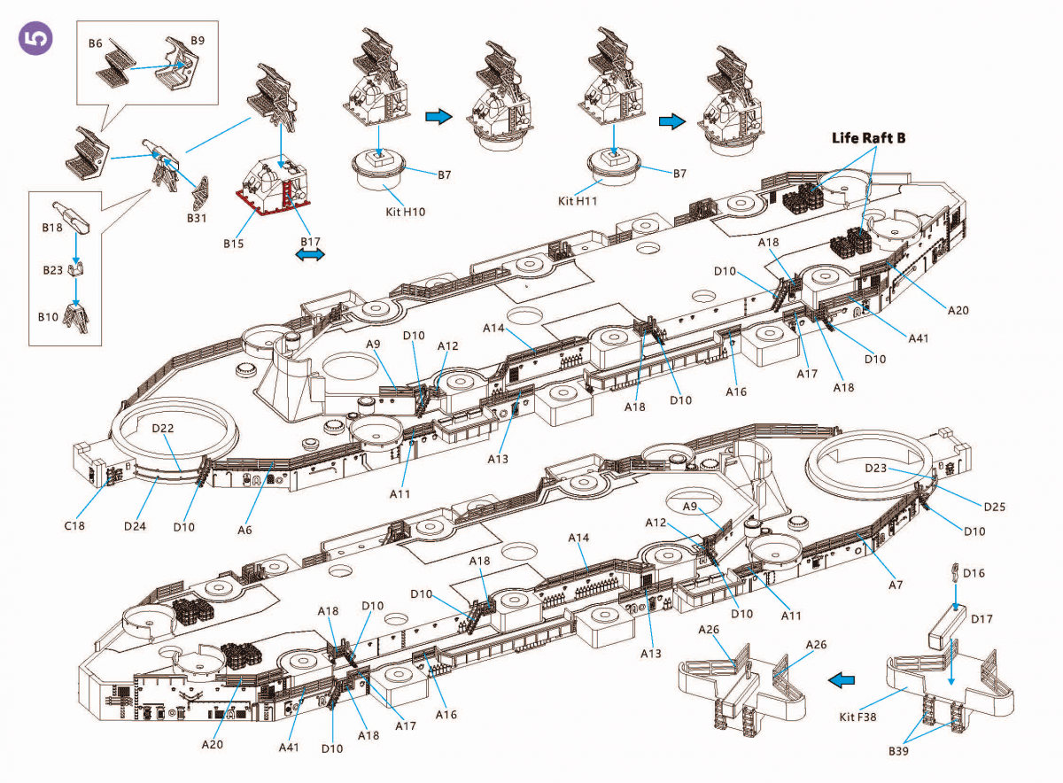 Kit de détail Very Fire VF700009 USS Missouri BB-63 pour maquette VeryFire au 1/700 – image 6