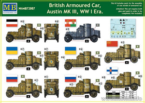MASTER BOX 72007 British Armoured Car Austin MK III WW I Era 1/72 – zdjęcie 2