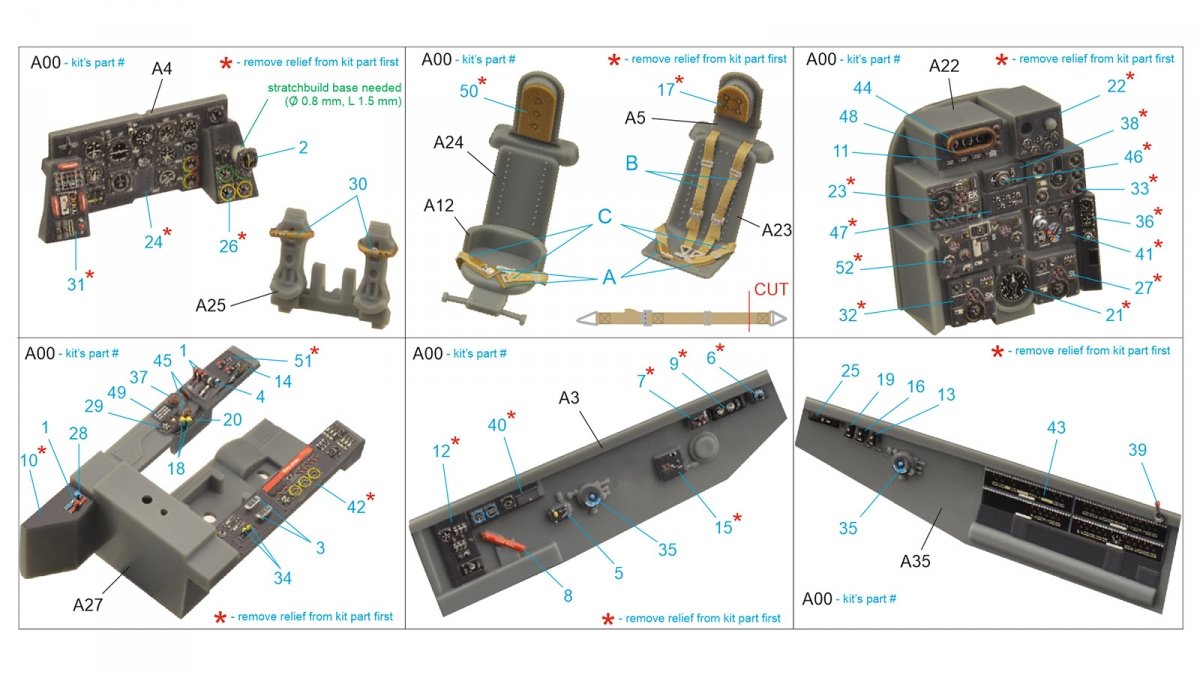 Quinta Studio QD48229 He 219 3D-Printed &amp;amp; coloured Interior on decal paper (Tamiya) 1/48 – imagen 13