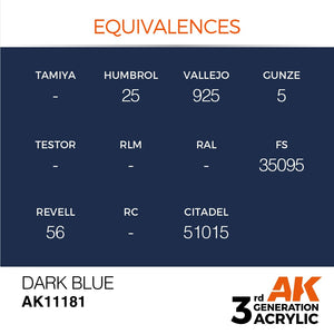 AK Interactive AK11181 DARK BLUE – STANDARD 17ml – imagen 3