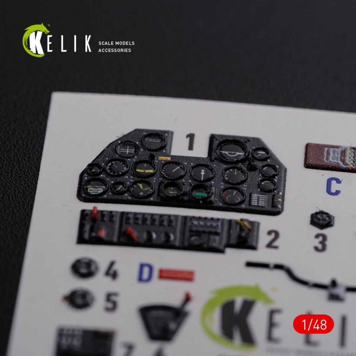 KELIK K48086 P-40N interior 3D decals for Academy kit 1/48 – image 2