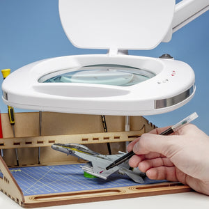Lightcraft LC9100LED-EU Wide Lens LED Magnifier Lamp with Dual Dimmer / Lampa powiększająca LED z szeroką soczewką i podwójną regulacją jasności – imagen 2