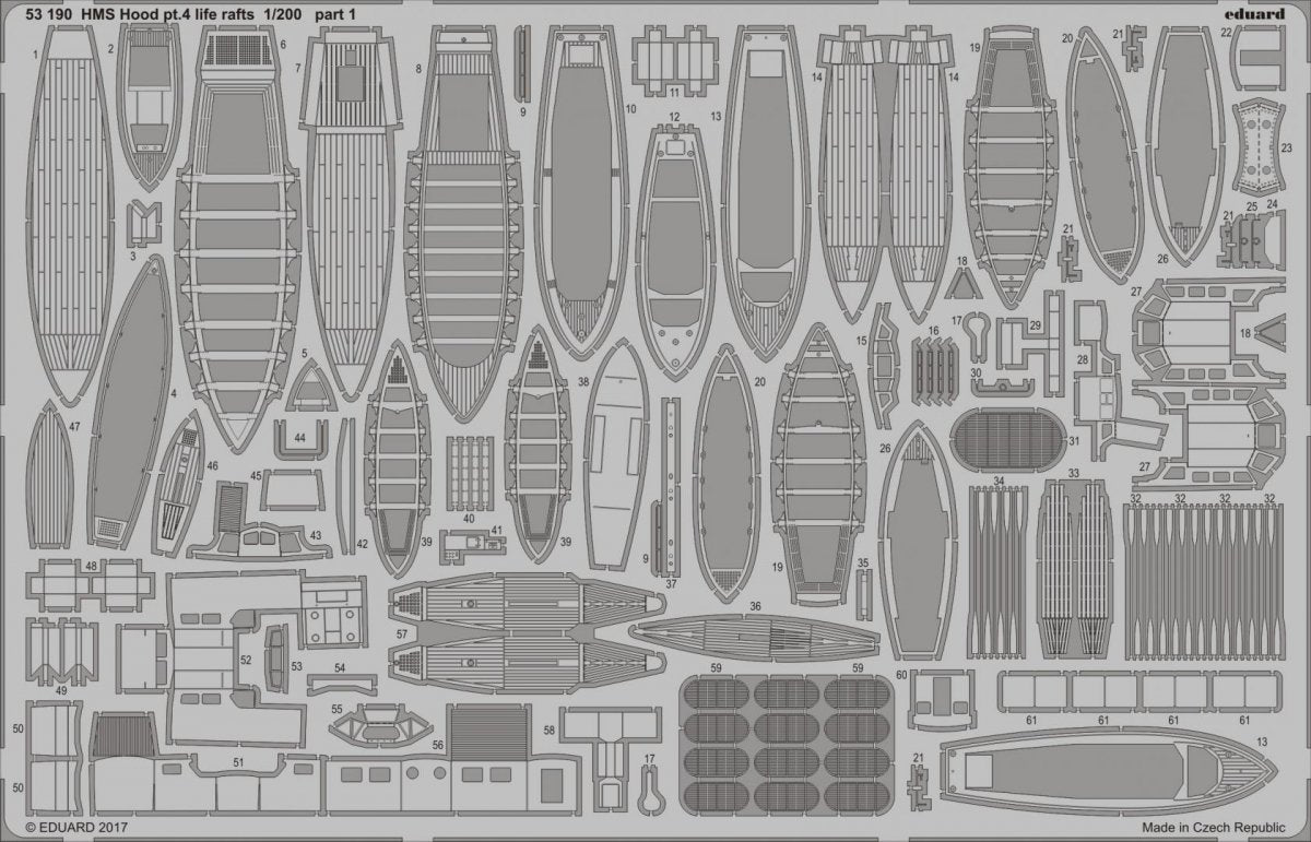 Eduard 53190 HMS Hood pt. 4 life rafts TRUMPETER 1/200 – imagen 2