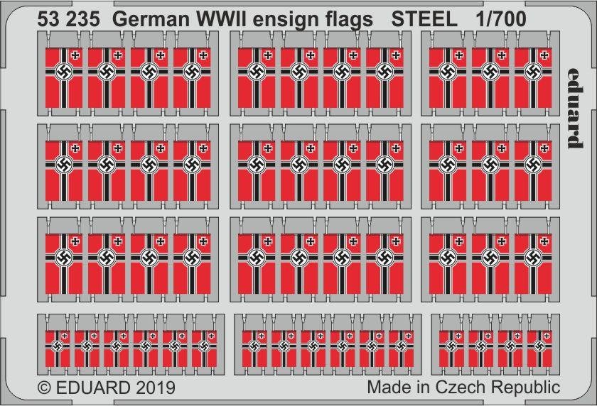 Eduard 53235 Drapeaux allemands de la Seconde Guerre mondiale, acier, échelle 1/700 