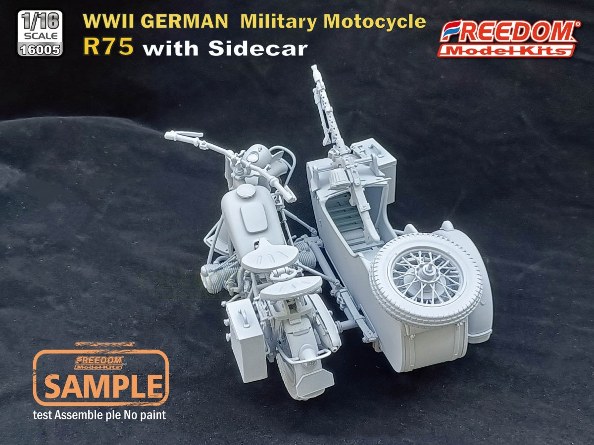 Freedom 16005 R75 with Sidecar WWII German Motorcycle 1/16 – image 8