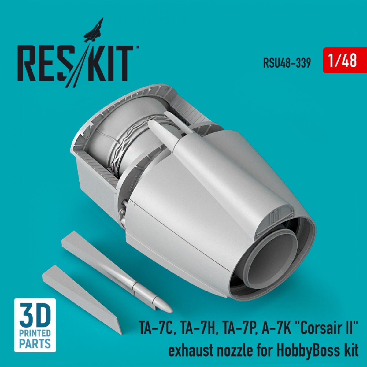 RESKIT RSU48-0339 TA-7C, TA-7H, TA-7P, A-7K "CORSAIR II" EXHAUST NOZZLE FOR HOBBYBOSS KIT (3D PRINTED) 1/48