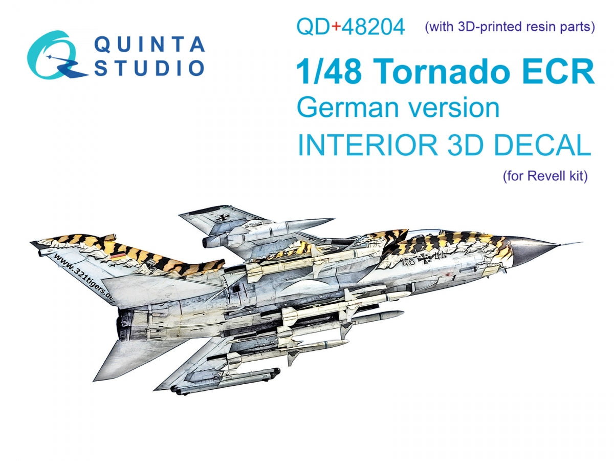 Quinta Studio QD+48204 Tornado ECR German 3D-Printed &amp;amp; coloured Interior on decal paper (Revell) (with 3D-printed resin parts) 1/48