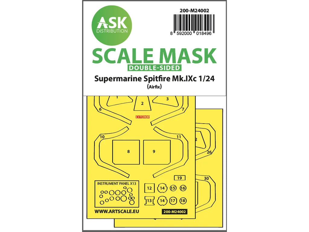 Art Scale Kit M24002 Spitfire Mk.IX Double-Sided Masks for Airfix 1/24