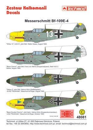 Techmod 48081 - Messerschmitt Bf 109E-4 1/48 – image 2