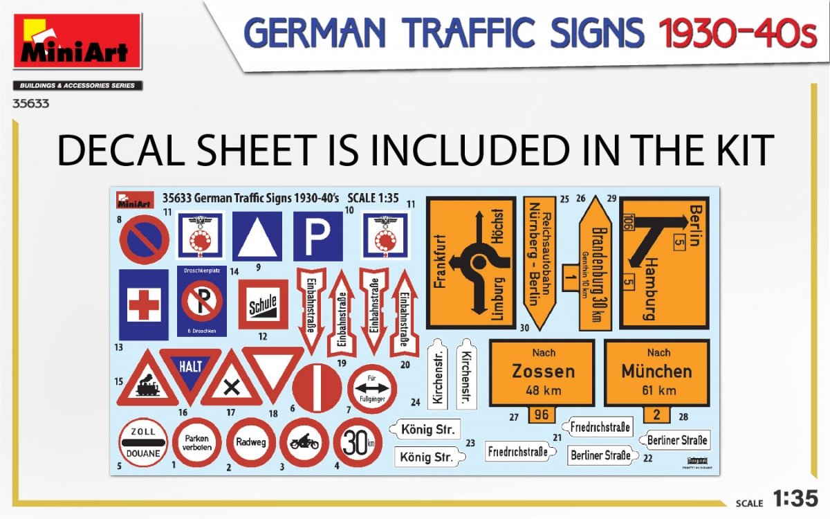 MiniArt 35633 GERMAN TRAFFIC SIGNS 1930-40s 1/35 – zdjęcie 3