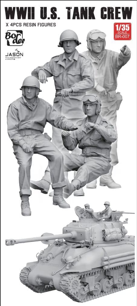 Border Model BR-007 WW II U.S. Tank Crew (4 Resin Figures) 1/35