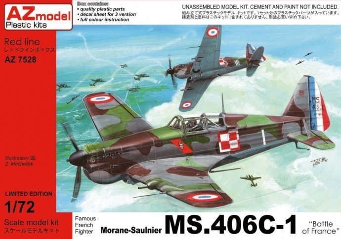 AZmodel AZ7528 Morane-Saulnier MS.406C-1 "Bataille de France" 1/72