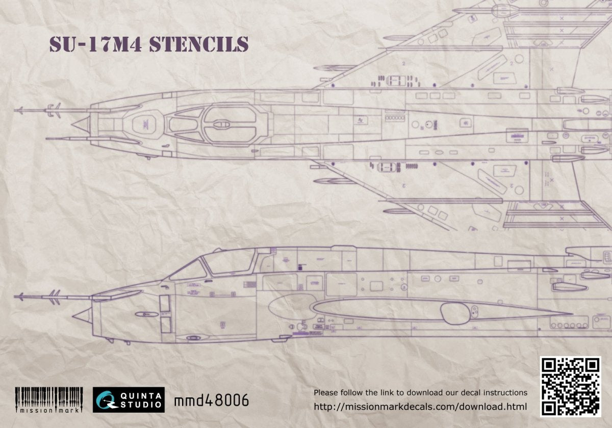 Quinta Studio MMD48006 Decal Su-17M4 stencil 1/48