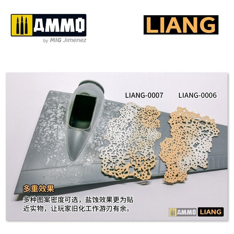 Liang 0007 Pochoirs pour aérographe Effets de vieillissement salin (Intensif) – image 5